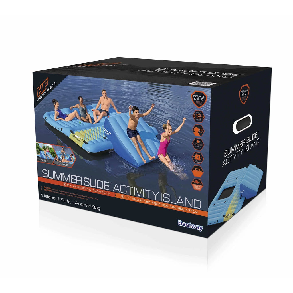 Bestway Blue Force Slide Activity 5 Person Island, Summer Inflatable Hydro