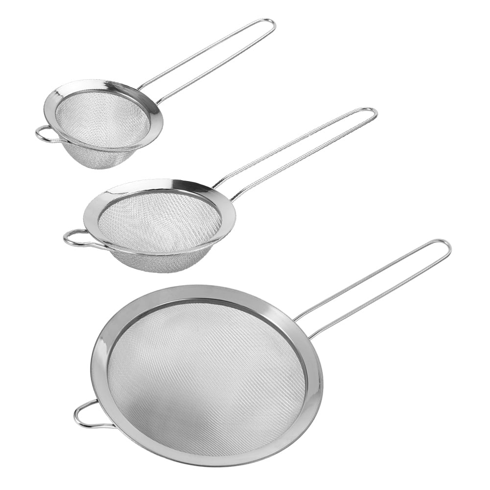 Residue Sieve Kitchen Filter Stainless Dekaim Mesh Strainer Mesh Food Flour Supplies Filter 3Pcs Filter Steel
