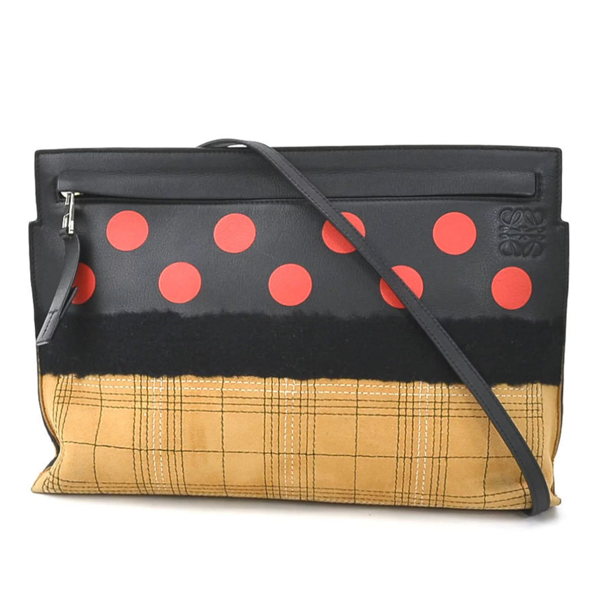 black women's Loewe x shoulder bag LOEWE diagonal (Good) leather/suede brown Pre-Owned r9572g red