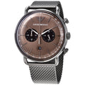 Men's Brown Aviator AR11141 Watch Armani Emporio Chronograph Dial