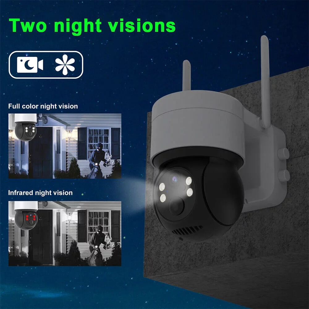 Vision, Siren, Detection, Wireless Way 2 exterior, Camera, Powered 15000mAh Solar Cameras with Solar 2K PTZ PIR Battery, Night Motion Security Audio, Cameras 360 & Color Security Beisu WiFi Spotlight