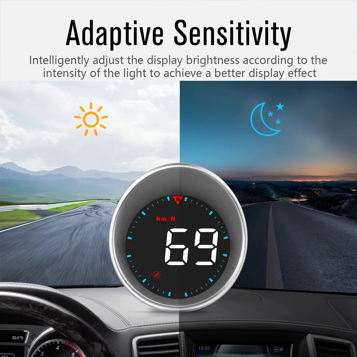 Car Car Fatigue Overspeed Speedometer Compass Driving Angle, Mileage, Head-up Display Display Htovila Driving Digital and