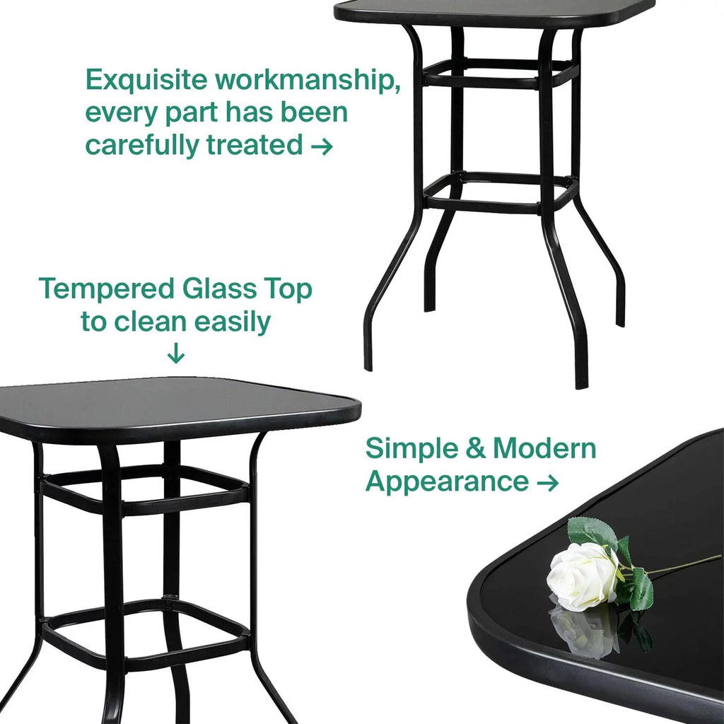 Table Marlowe Finish Designed Metal Bar Purpose Multi Aesthetically Solid With Glass