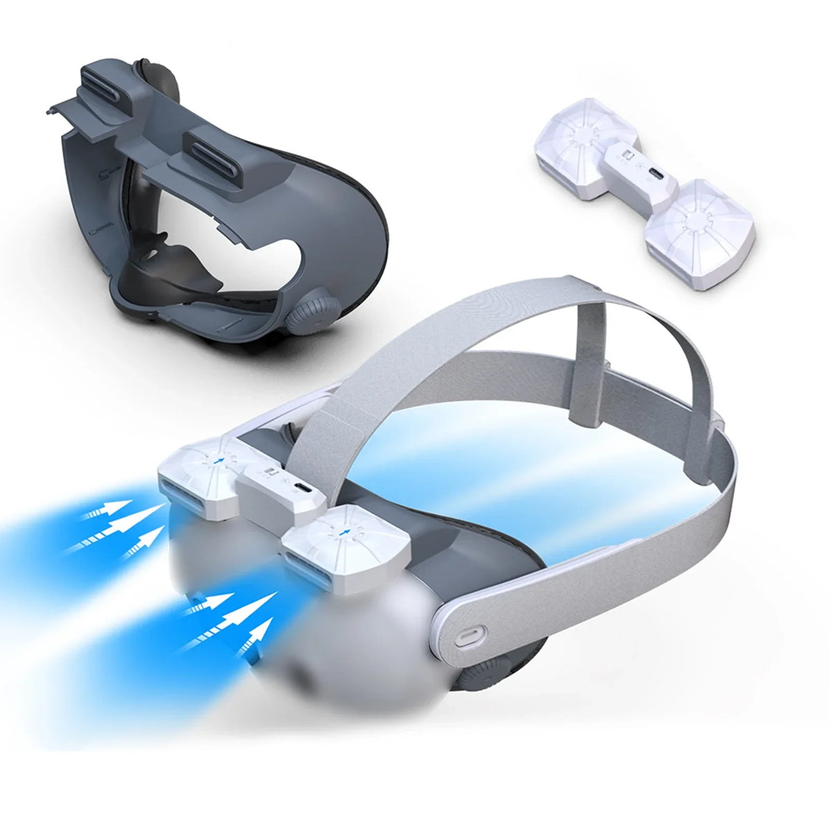 Glasses Replacement Heat Fan Air Face Cooling Quest Dissipation VR for Circulation Dual Fogging 3 Fans Inward Magnetic Cool Air/Outward Eliminates Mask