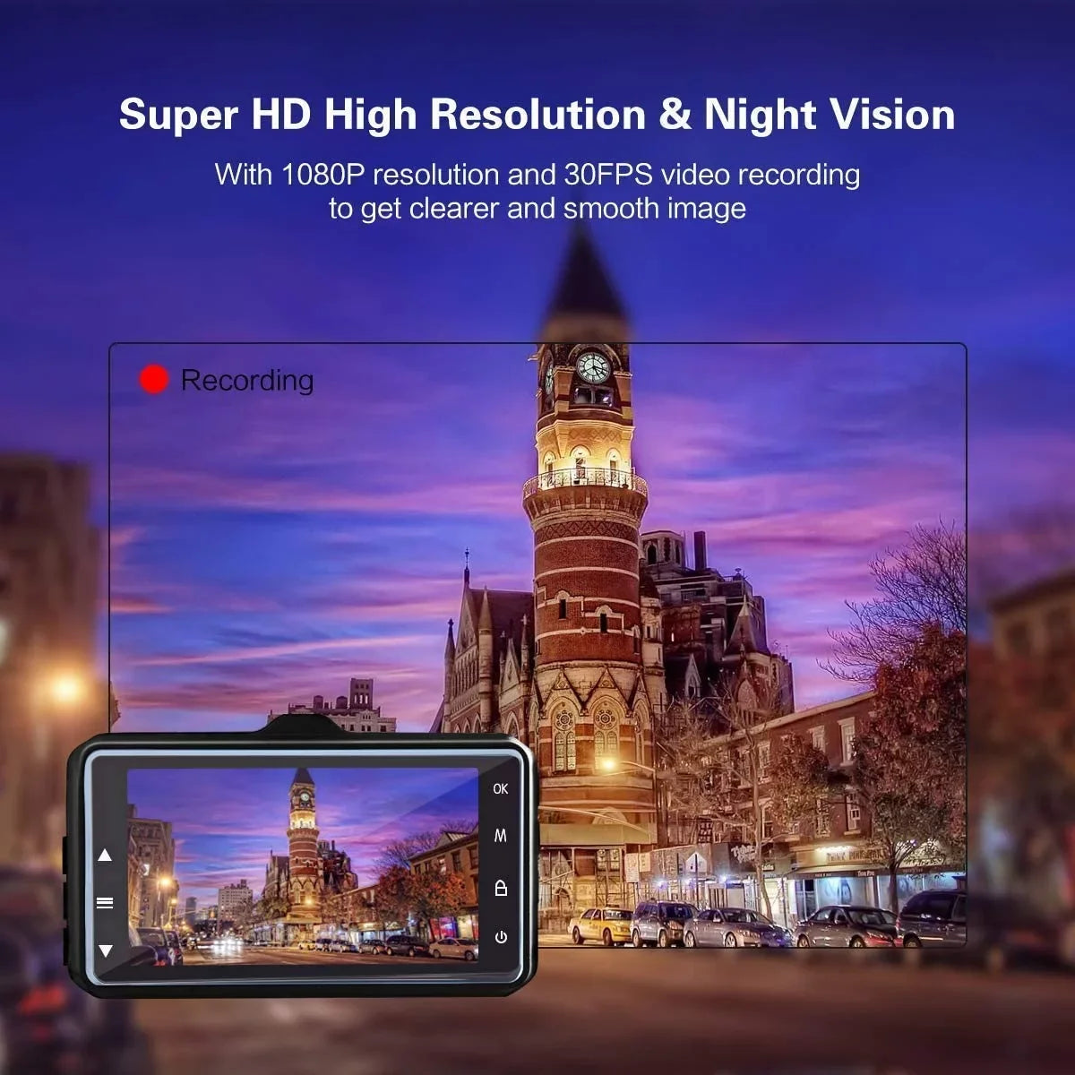 Vision Recorder Dash Camera DVR Vehicle inch Car Function Video Car DVR Full LDWS Night 1080P Cam HD 3.0