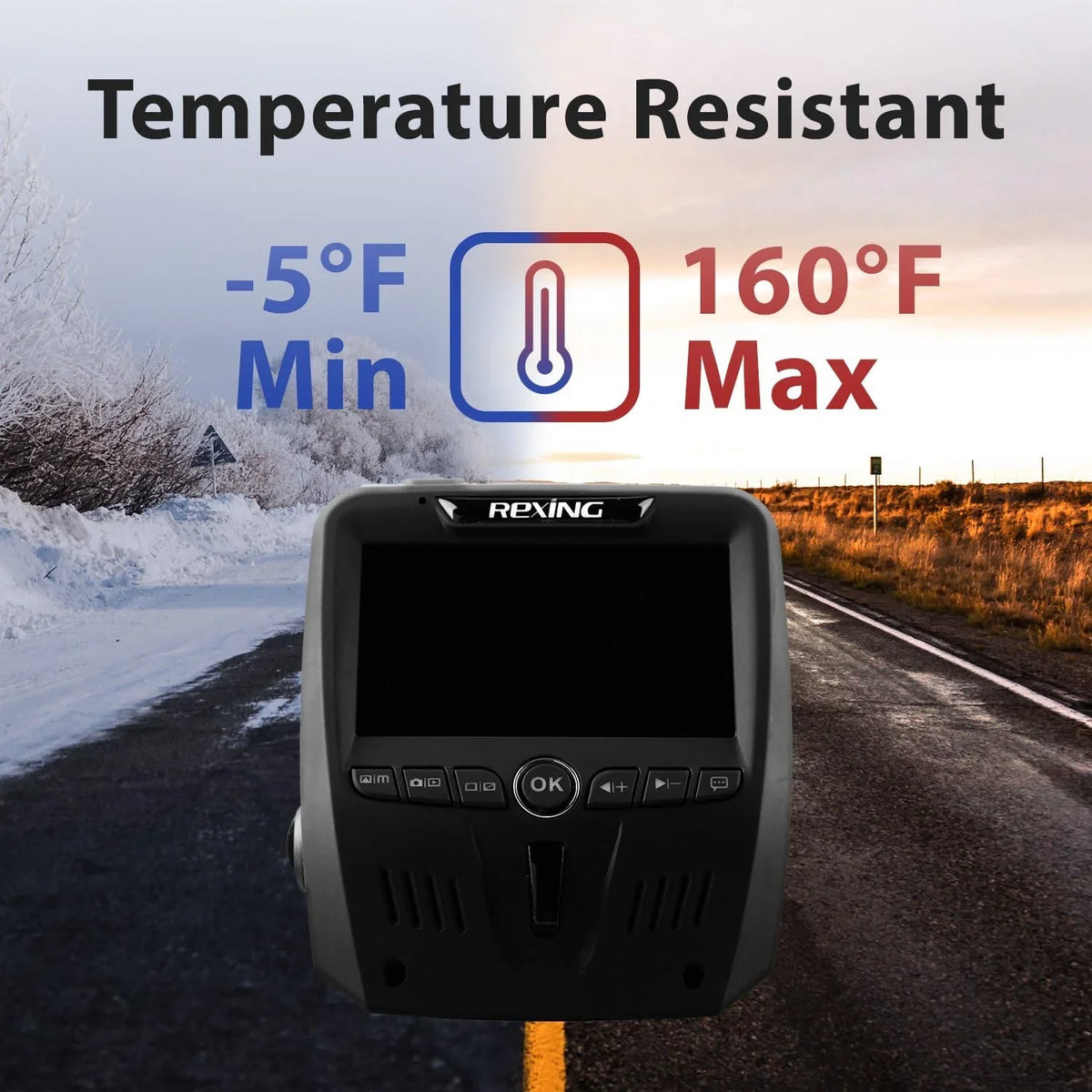 Rexing Car Box Open Dual Channel 1080p FHD Dash Black Cam V1LG -