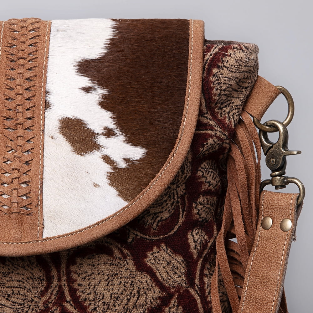 purse Canvas Hair-On Cross Body KB483 KB OHLAY Genuine handbag bag Leather western women Upcycled
