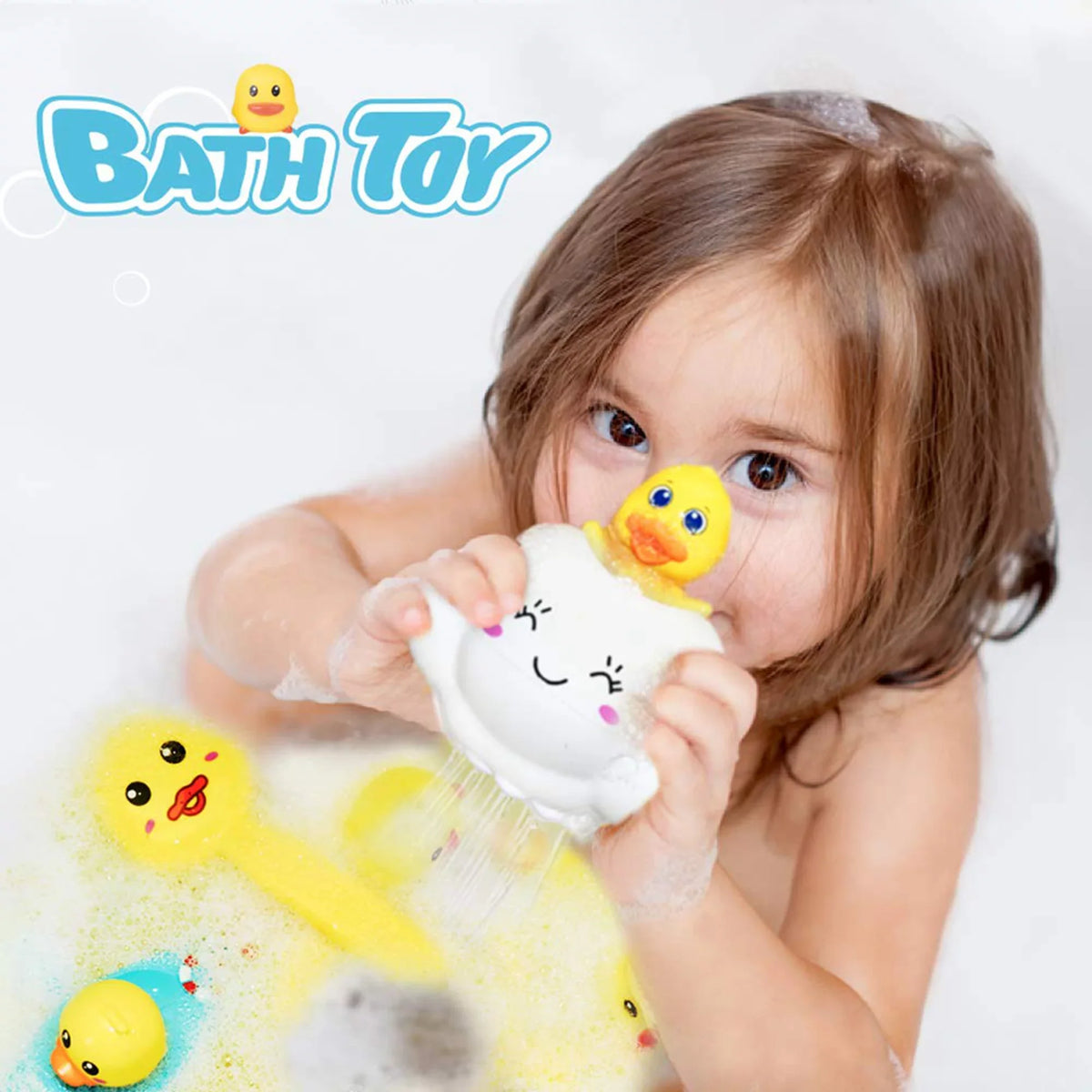 Boat, Bath Fun Toys, Gifts Fishing for Toys Bath Spray Bathtub liquid Toy, 9 Baby Little Toys Kids, Squirters, Pcs Bath for Best Duck Net, Kids