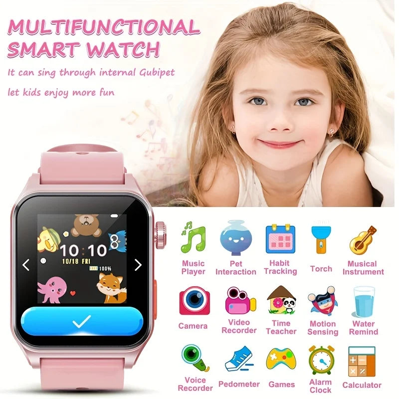 1.4-Inch (Black) Kids Tracking, Smartwatch Sports Little Reminder, Smartwatch Helper, Clock, with Alarm Life Kids Multi-Life Mingwear