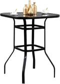 Table Marlowe Finish Designed Metal Bar Purpose Multi Aesthetically Solid With Glass