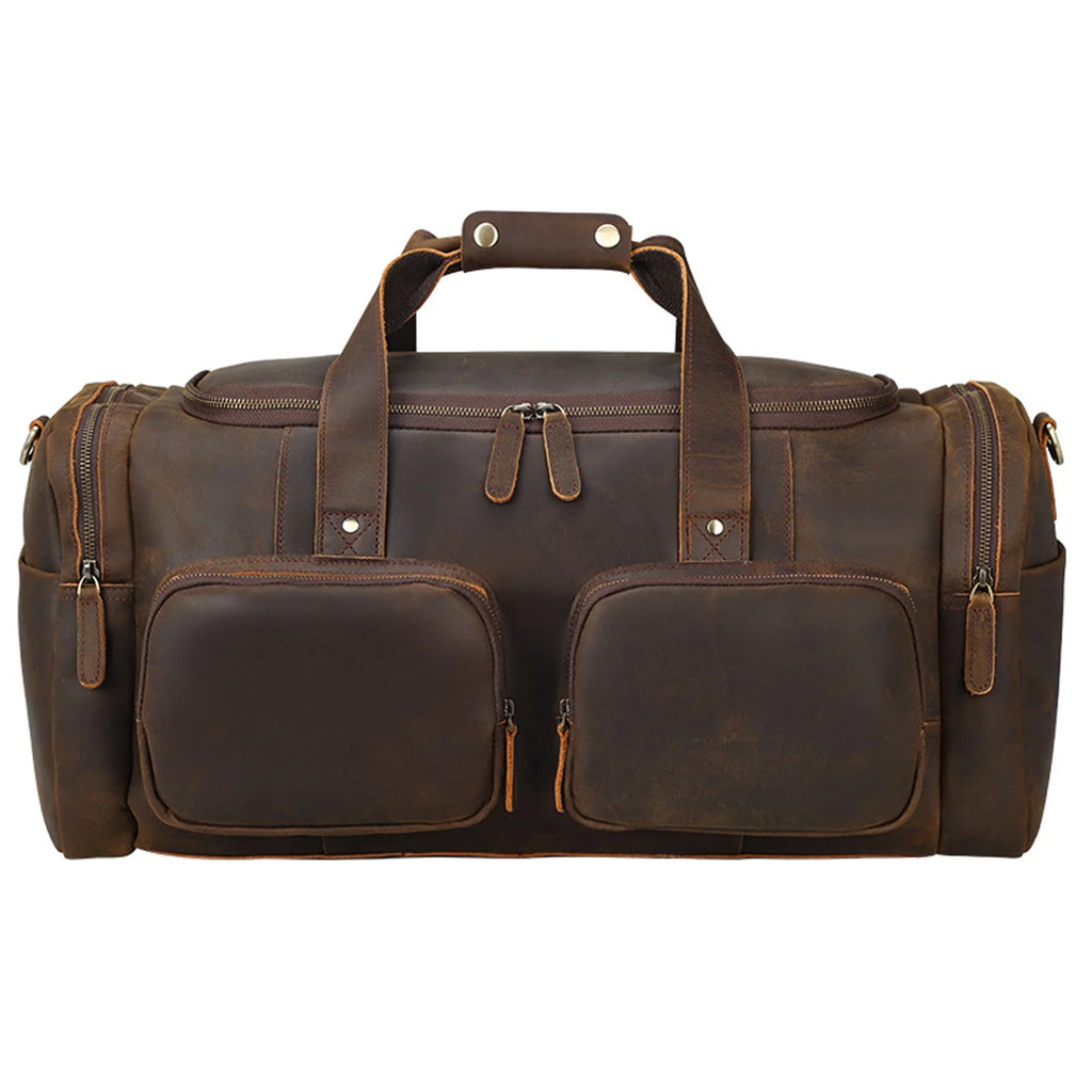 Travel Shoulder Leather Bag, Bag, Full Grain Bag Duffle