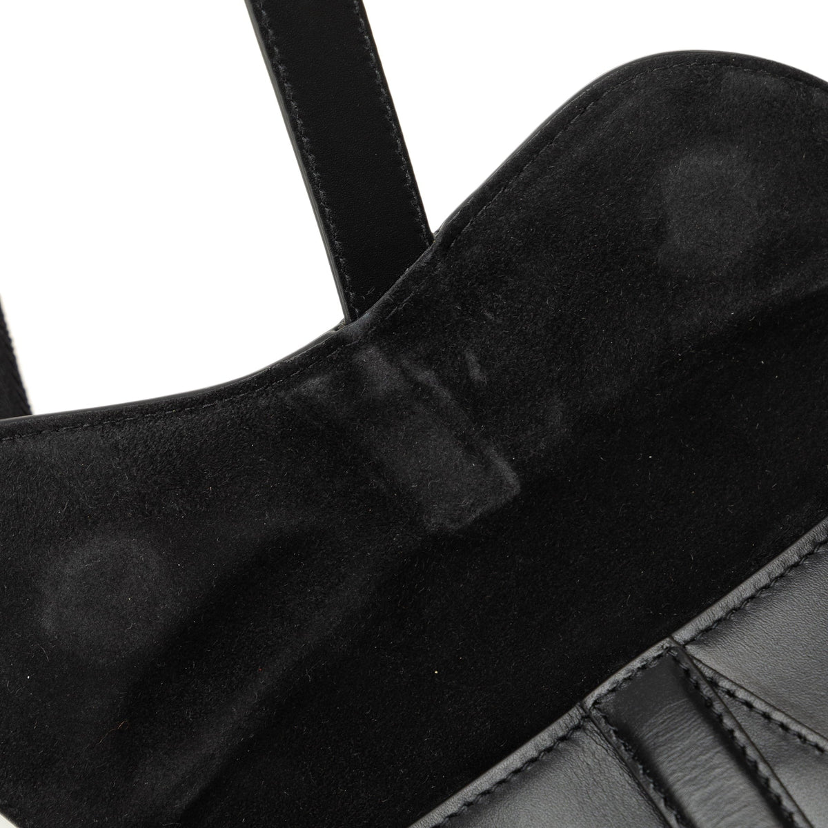 Bag Leather (Good) Dior Pre-Owned Saddle Unisex Calf Authenticated Belt Black