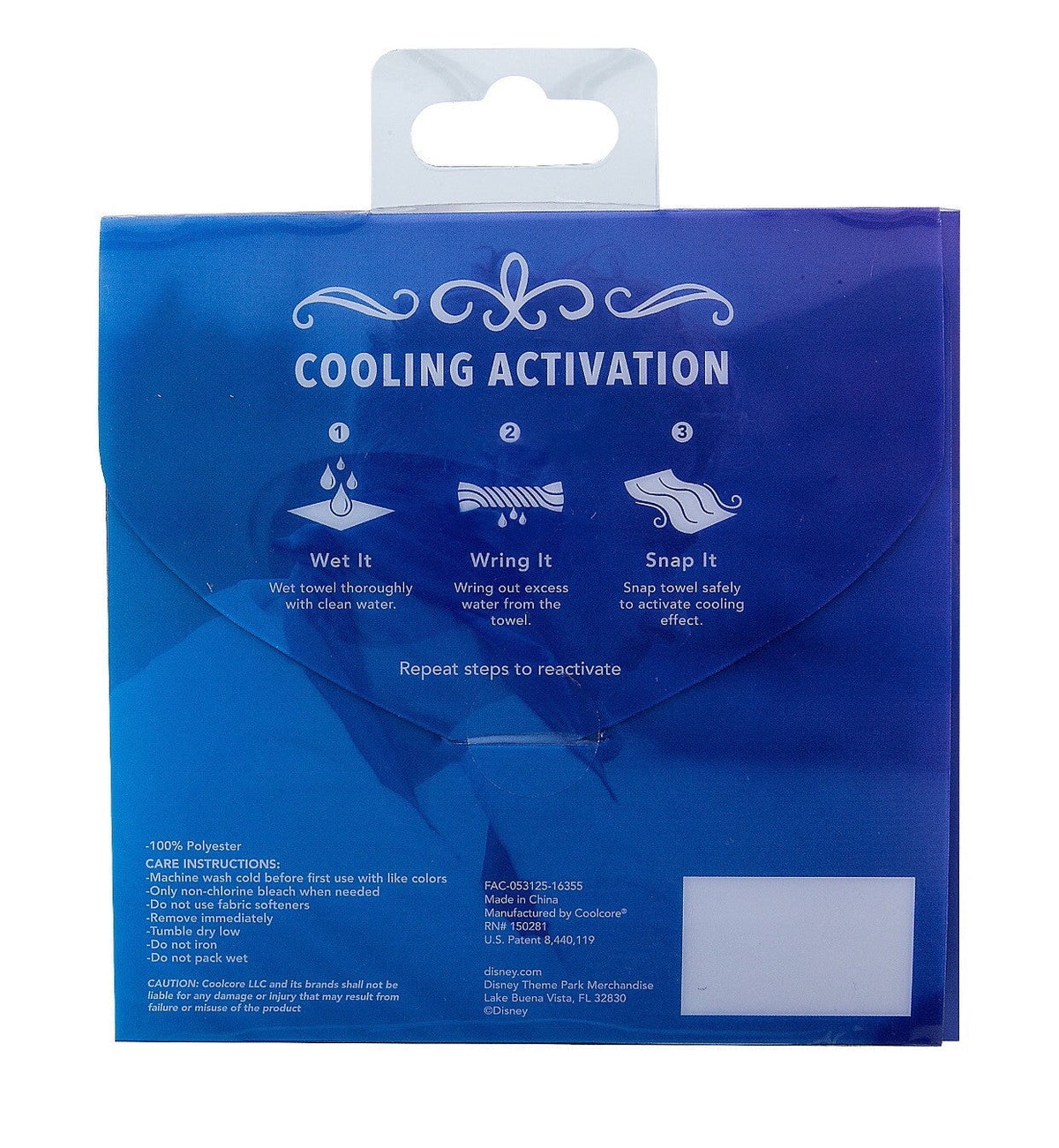 Mickey New Coolcore Cooling Mouse Disney Blue Parks Towel with Box By Icon
