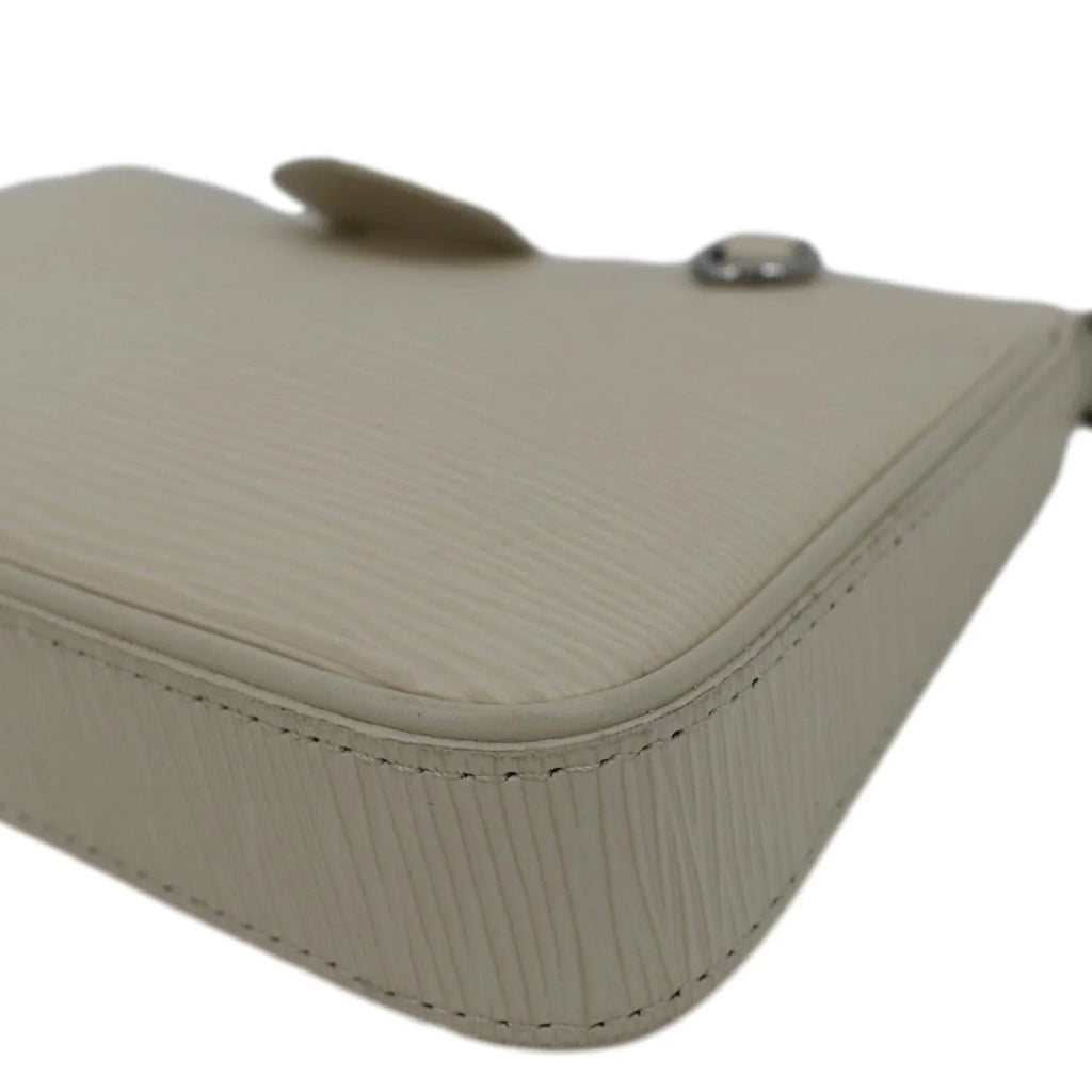 Easy Bag Leather Epi Cream Shoulder Strap Pouch On Pre-owned