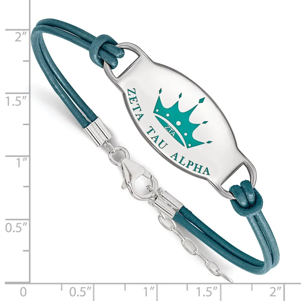 for LogoArt Alpha Oval and Adults Bracelet; Leather Sterling and Zeta Rh-p Enameled Teens; Women Tau Chain Men S. for