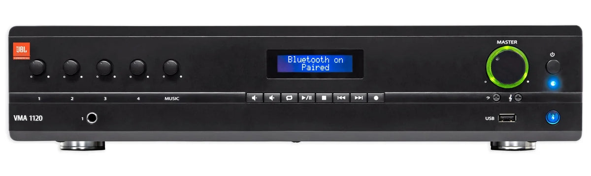 Mixer/Amplifier+(6) VMA1120 Wall Commercial/Restaurant JBL 70v 6.5" Speakers