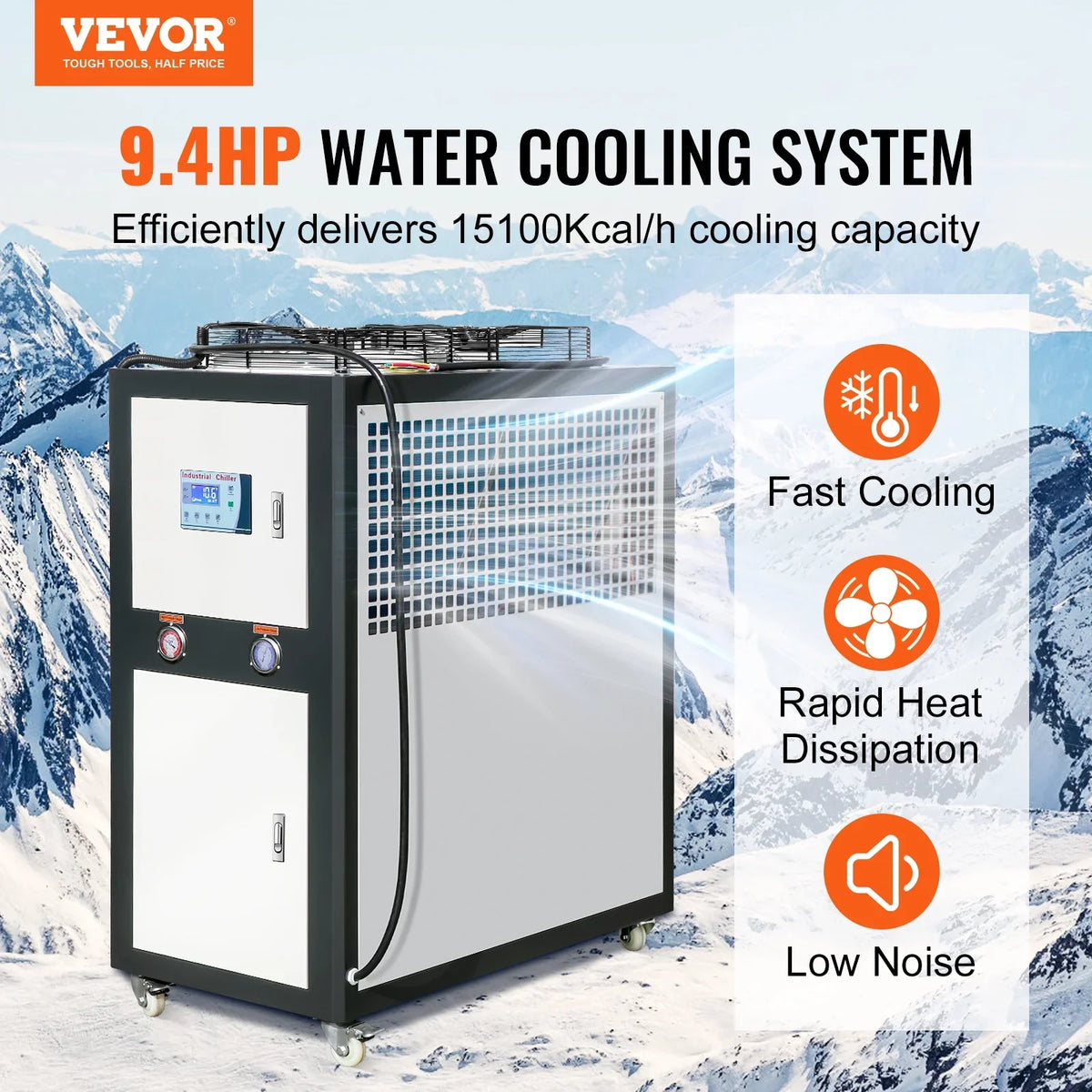 liquid Chiller 9.4HP liquid 16 Gal Cooling for SKYSHALO 60L Air-cooled Industrial