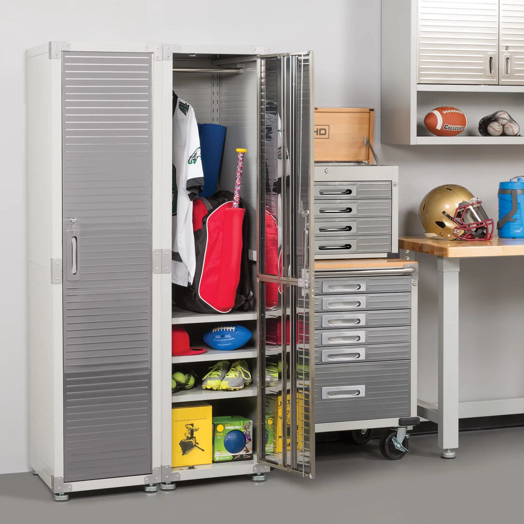 Storage 18" Cabinet, UltraHD Gray 24" x Seville Granite W 72" H, D x Locker Classics