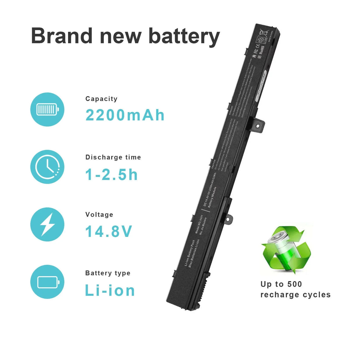Battery X551MA X551 A41N1308 X551M D550 A31N1319 X551C 14.8V Asus for X551CA