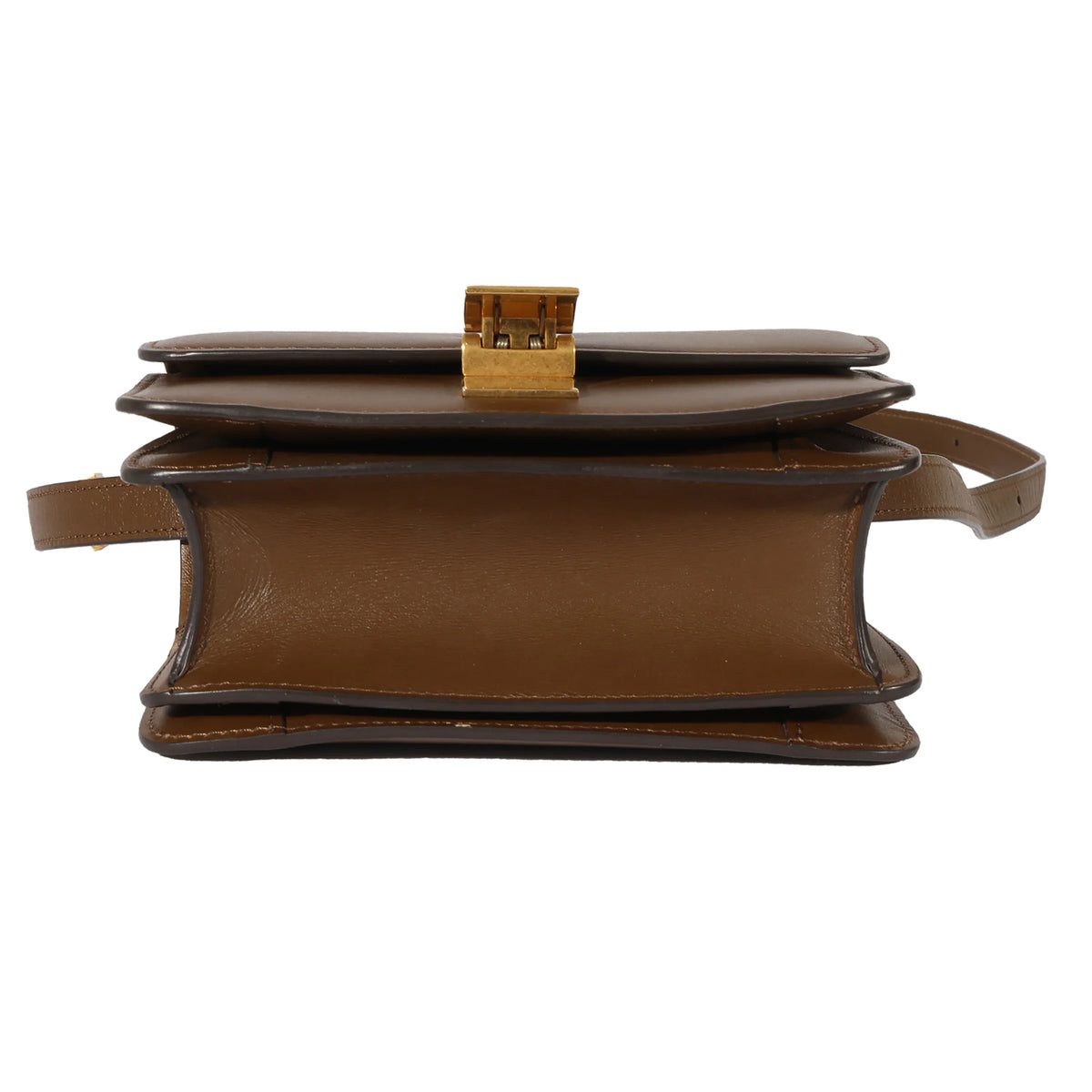 Smooth Celine Small Brown Pre-Owned Box Leather Bag