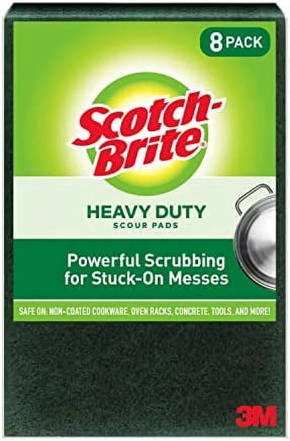 Large 8 Heavy Scotch-Brite Pads Green, pad Scour Duty, 8
