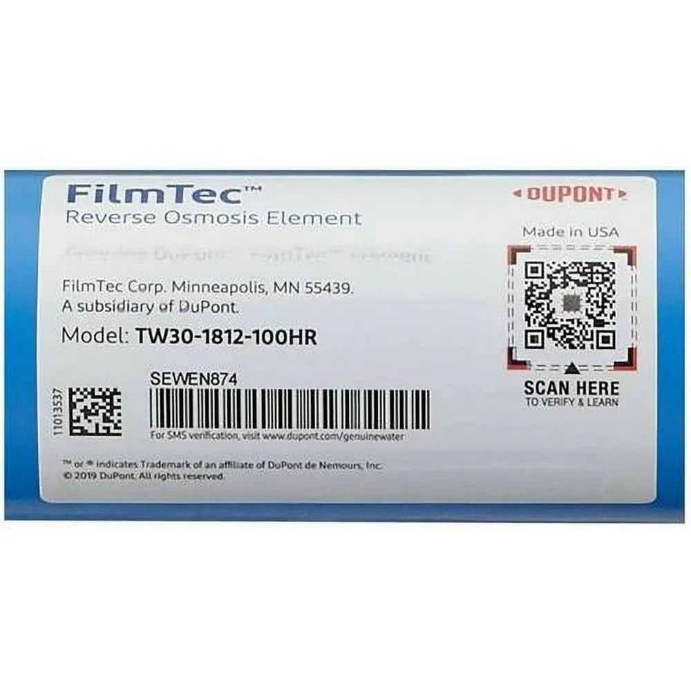 (RO) TFC System Membrane Osmosis 100 For Undersink TW30-1812-100HR Reverse Rejection GPD High