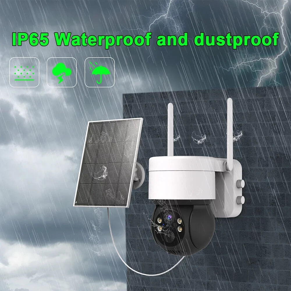 Vision, Siren, Detection, Wireless Way 2 exterior, Camera, Powered 15000mAh Solar Cameras with Solar 2K PTZ PIR Battery, Night Motion Security Audio, Cameras 360 & Color Security Beisu WiFi Spotlight