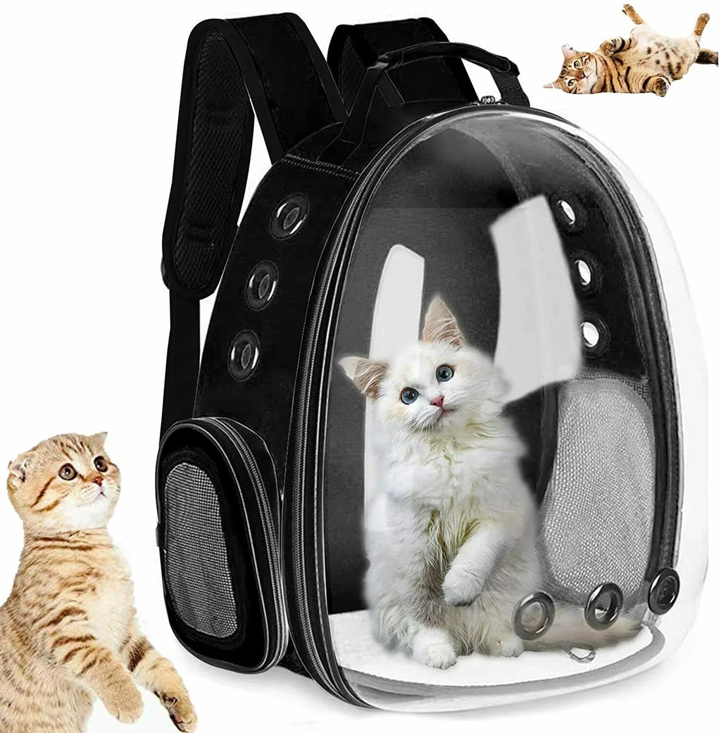 Dog Bunny, Backpack, exterior Travel, Capsule Use- Ventilate Backpack Cats Backpack Bubble Backpack Puppies Bag, Black Cat Pet for and Transparent for Dogs Small Airline-Approved Hiking Carriers