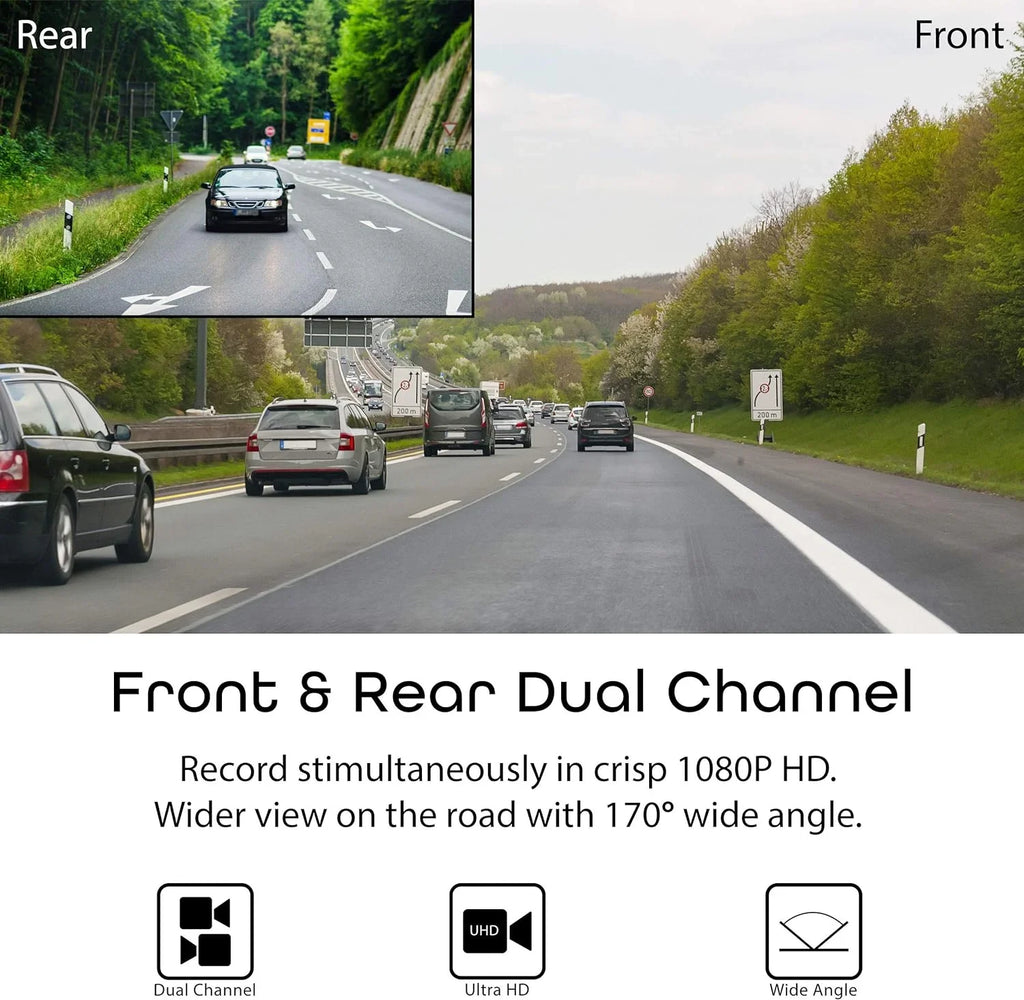 Rexing Car Box Open Dual Channel 1080p FHD Dash Black Cam V1LG -