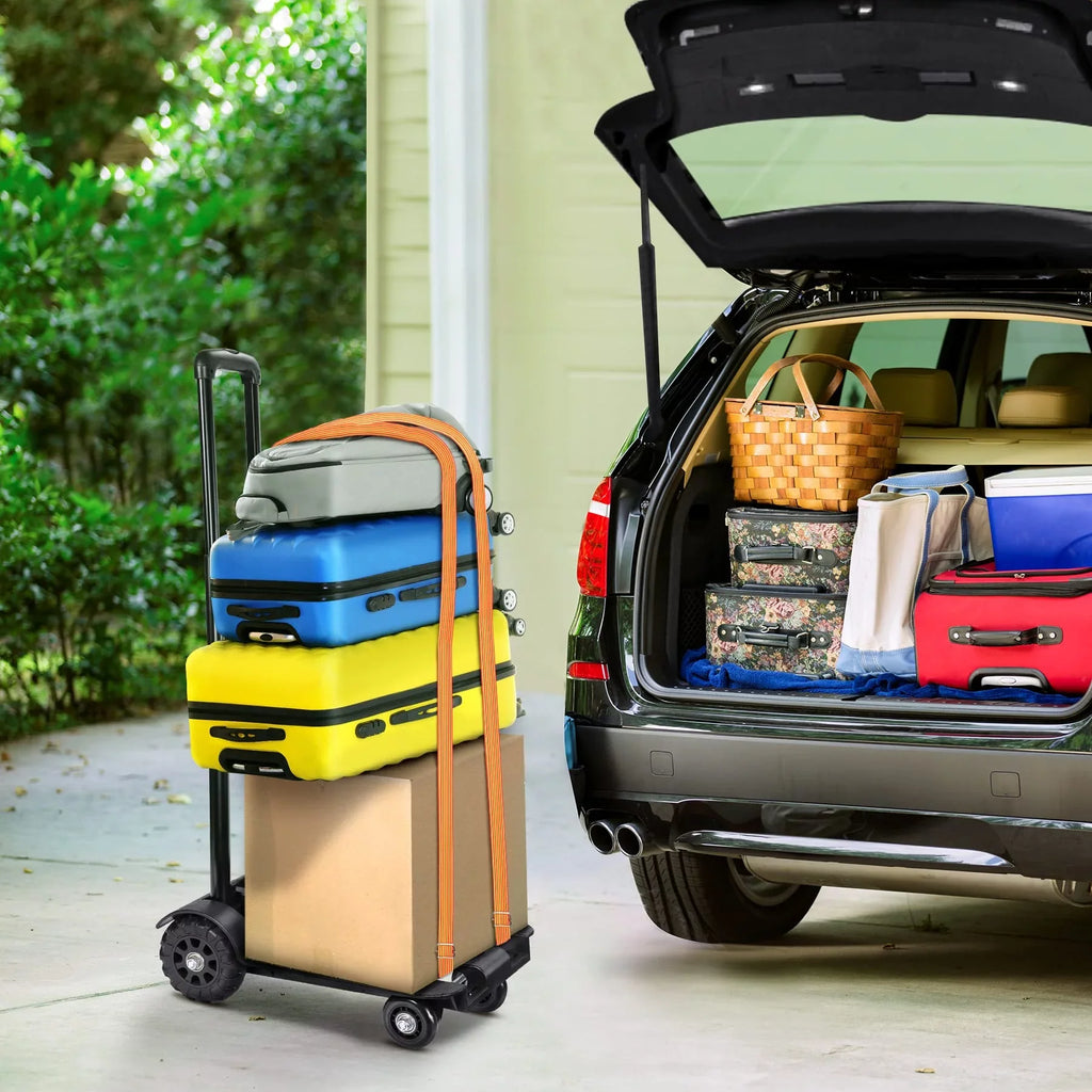 Luggage Big Moving Cart Utility Cart Platform with Travel Duty Office for Truck Use. Folding for Cart Hand Black and Cart Lightweight Capacity Collapsible siisll Wheels Folding Heavy for Home, Luggage