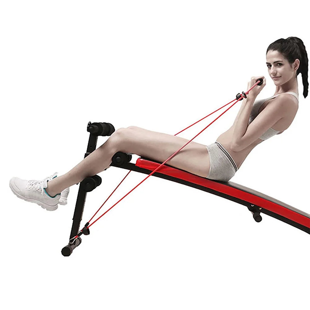 Folding Weight Adjustable Olasmailo Apparatus, Bench Capacity, with 400lbs Ropes Bench Body-training Elastic
