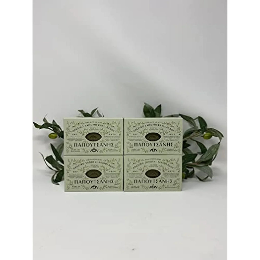 Oil 8.8 oz, Olive Of Greek (250g) Pack Soap Of Bars, 4 Pure Papoutsanis