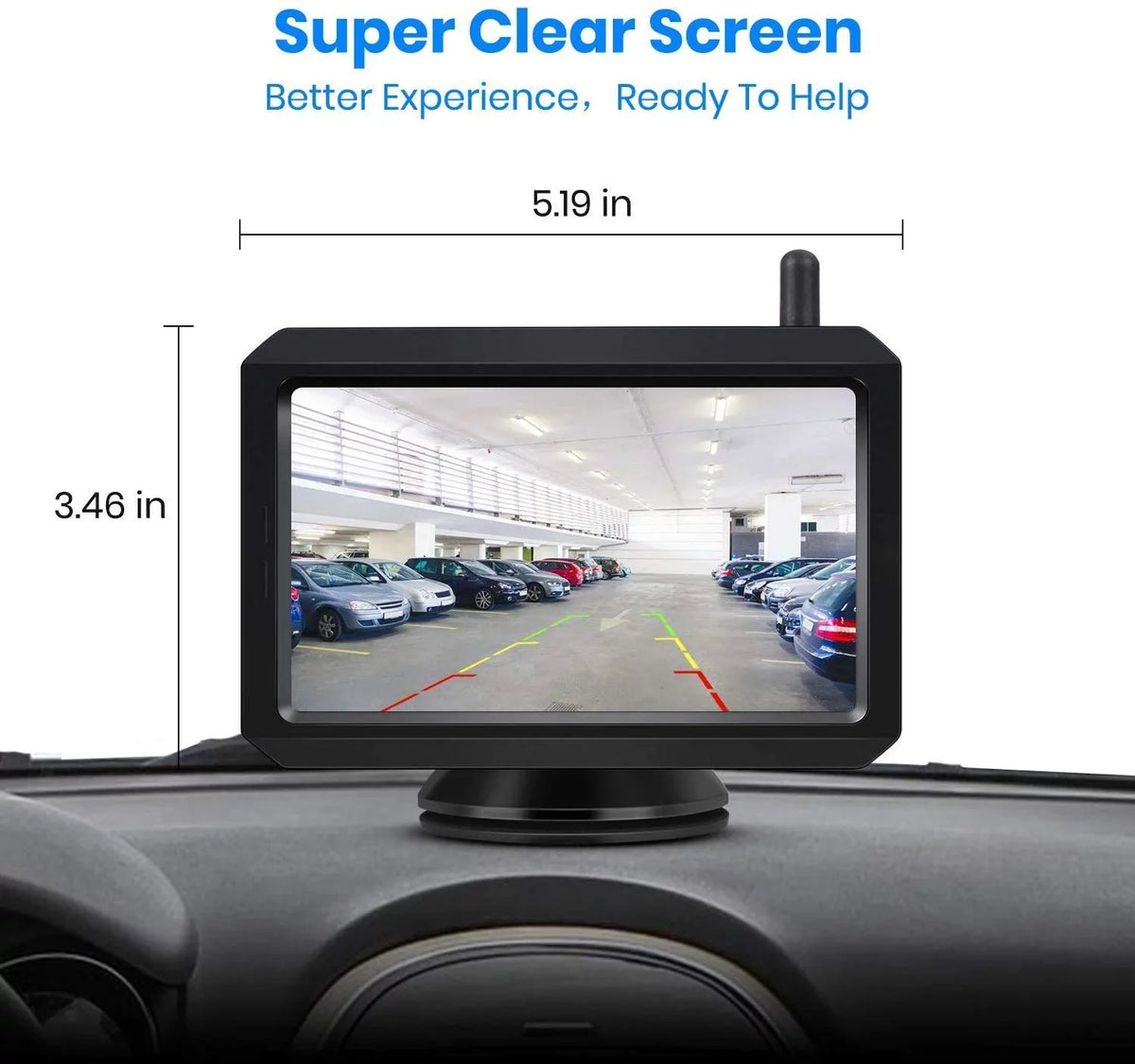 AUTO-VOX 2.4G Truck, Dual Digital Monitors Up Car, Back Camera TFT with for Stable Systems, Channels RV,Camper 5" Trailer View Signal Wireless W7PRO Camera, Rear Cam