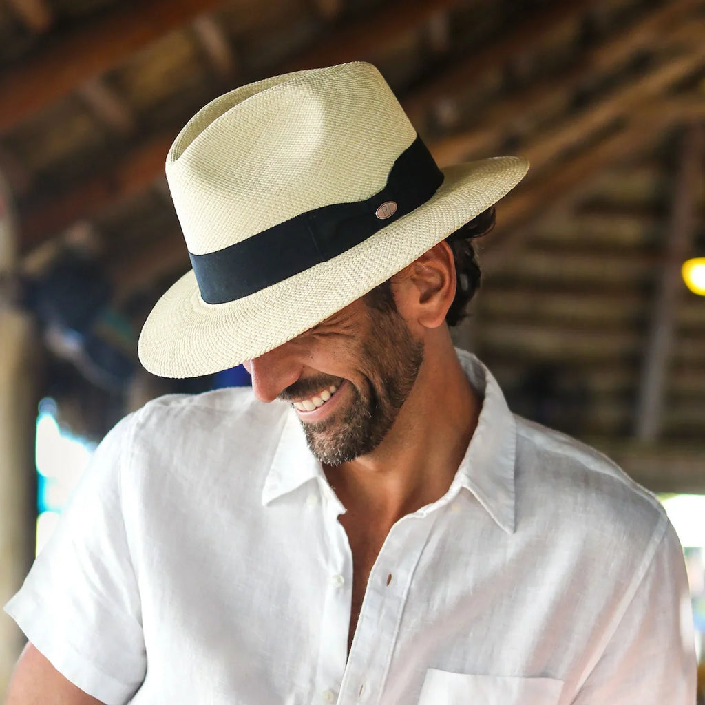 Breathable, Premium Brim Straw 5/8" Hat & Safari Handwoven, (X-Large) Panama 2 Lightweight Jack -