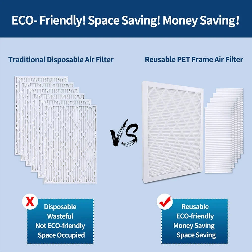 MERV13 RSFDIYA MPR Reusable Filters Air 6-Pack HVAC Filter AC 1800 Air 16x25x1, Furnace