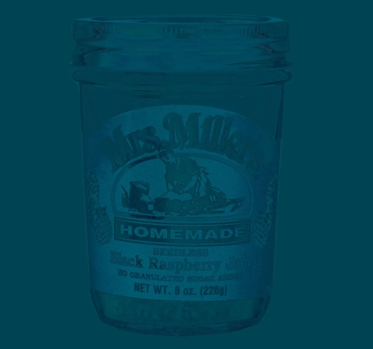 8 Seedless Miller's Mrs. Jars 3-Pack Sugar Black oz. Jam, No Raspberry Homemade
