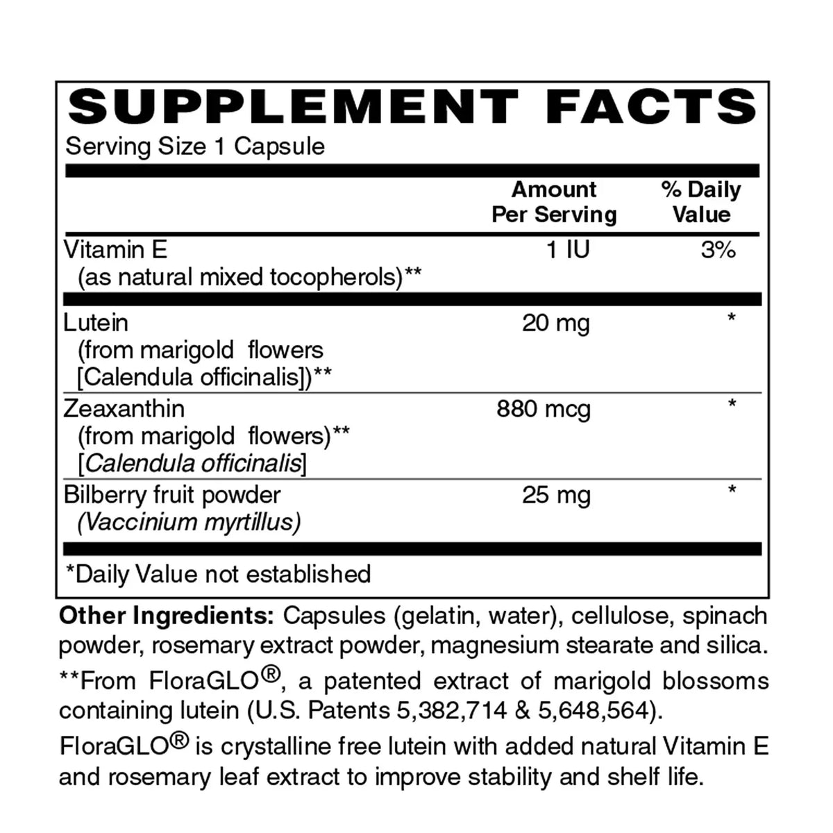 Plus With Foods, Hill FloraGLO, Holly Lutein Capsules 120 Vision For Health Support