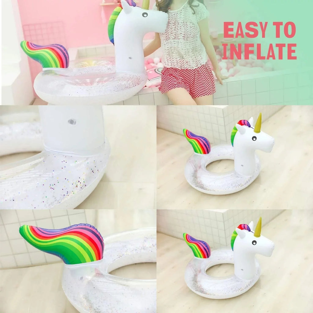 Blossom Pool Swimming Unicorn for Kids Ring, Pool Pool Toys Pool Inflatable, Inflatables liquid Float Pool Sequins | Floats, 48 Glitter Animal Inch Float, and Ring Inflatable Adults,