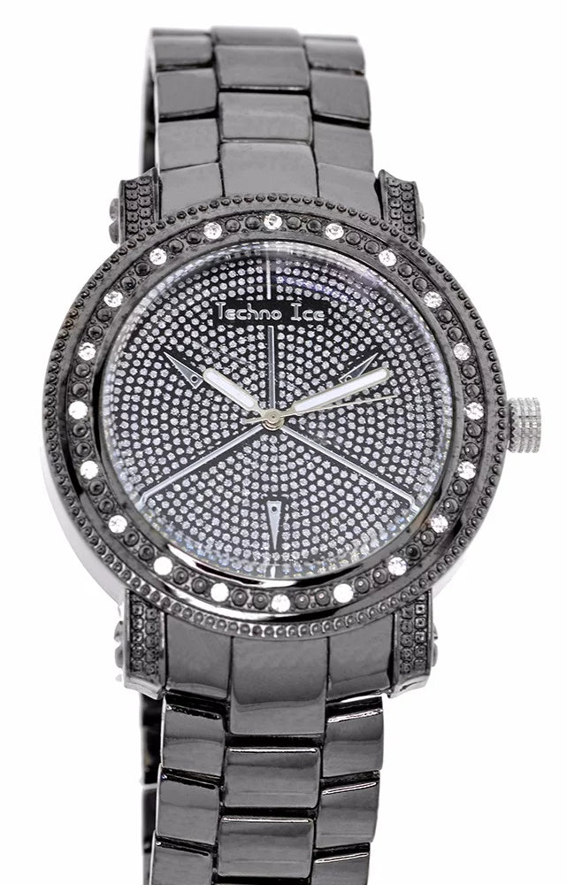 Case Big Watch Techno Business Ice 50mm Clubbing Gunmetal Mens