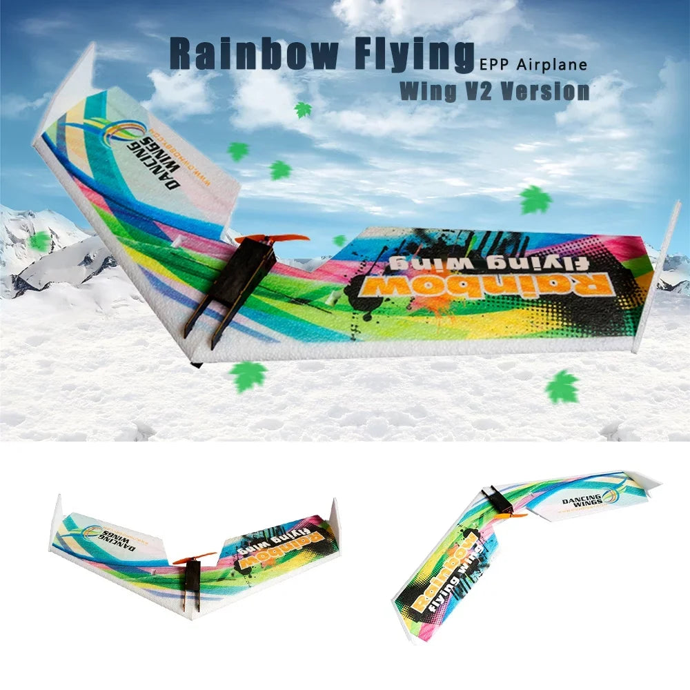 Airplane Dancing Flying Aircraft Wingspan E0511 V2 800mm Wing Delta KIT Rainbow Wing Tail-pusher RC Hobby
