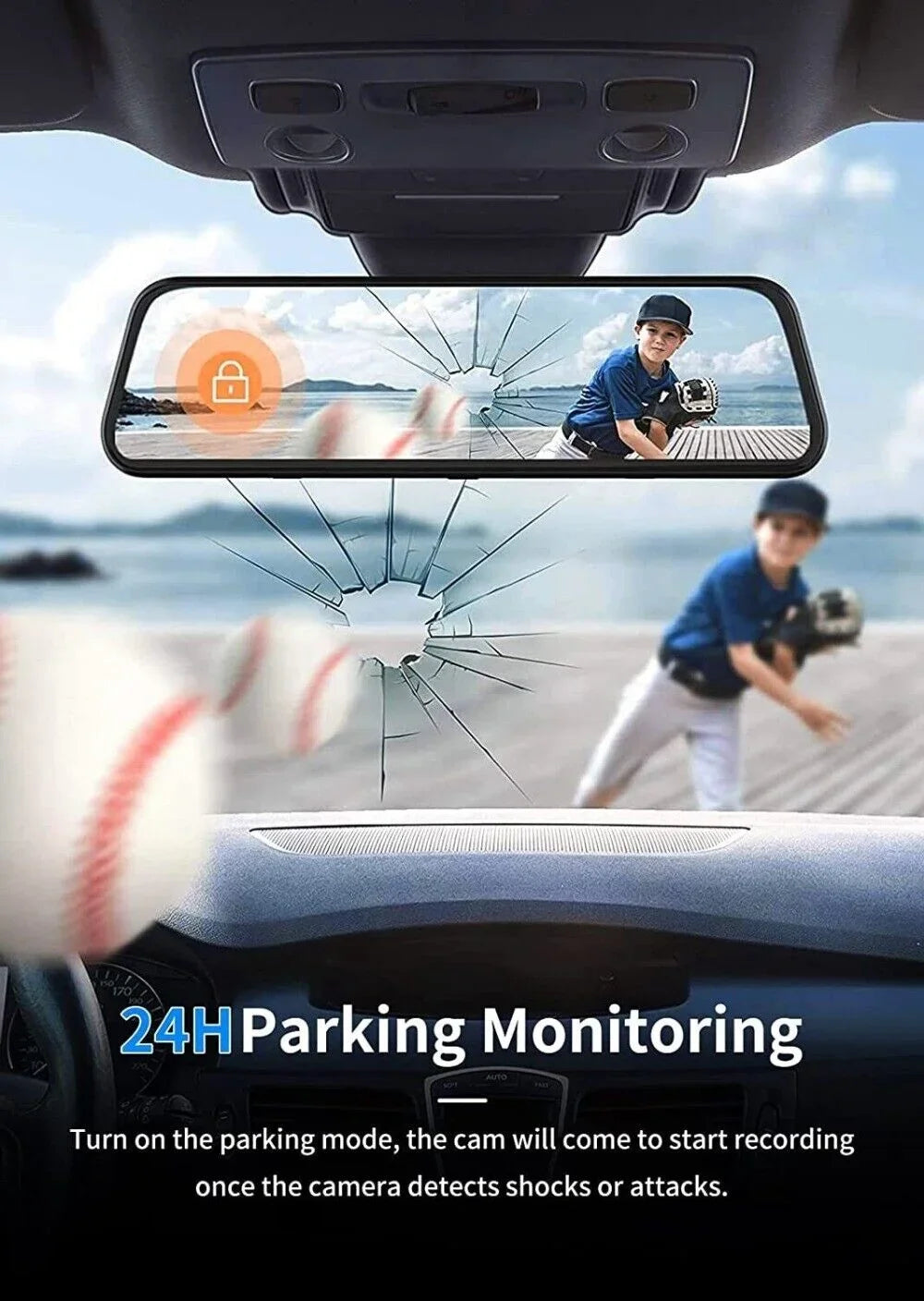 VVCAR Car DVR Rear Video 11" Cam IPS UHD Recorder Camera Dash Front Dual Rearview Mirror 4K