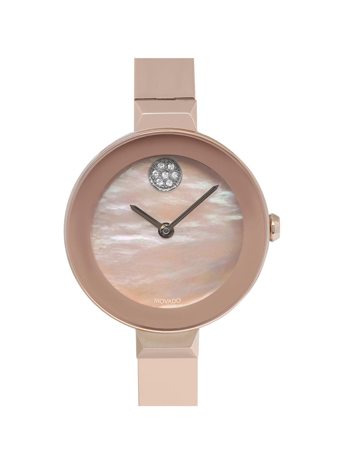 Tone Dial 3600628 Quartz Gold Bold Movado Watch 28mm Steel MOP Ladies Rose