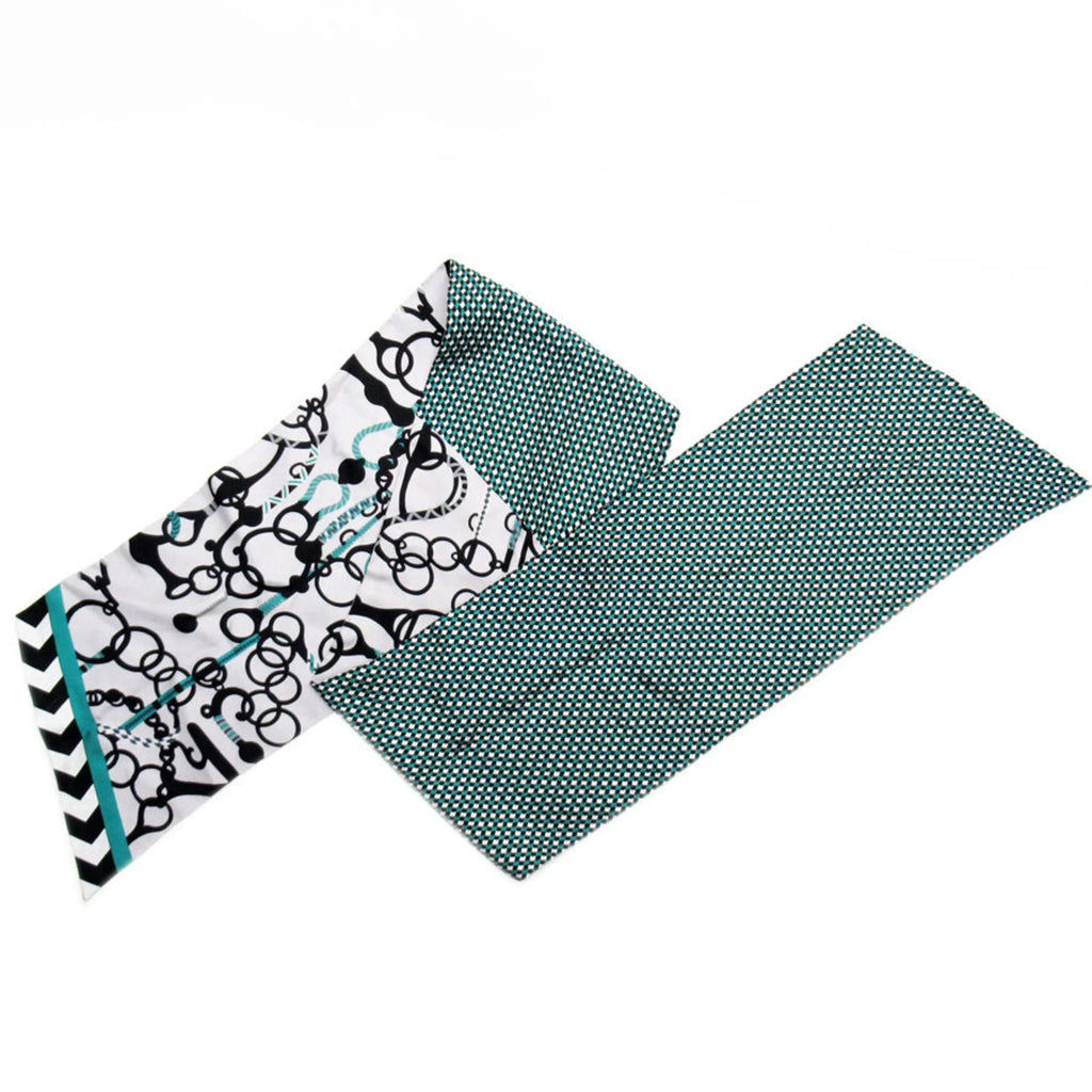 Muffler Pre-Owned Light Scarf Women's (Good) Silk Hermes Twilly Maxi Gray/Green/Black