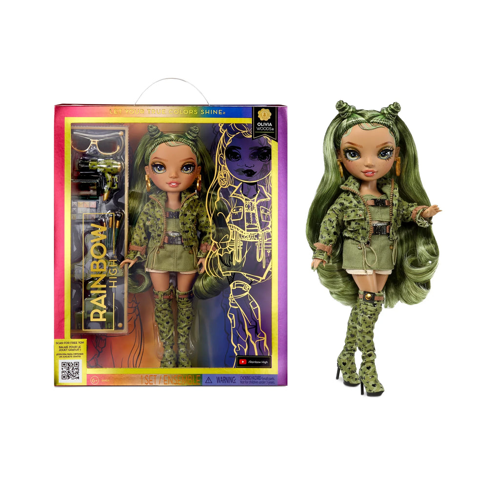 Outfit Colorful Fashion Olivia, Years & High Camo Old Play Kids Doll, Collectors 10+ Rainbow Green 4-12 Accessories. Gift and