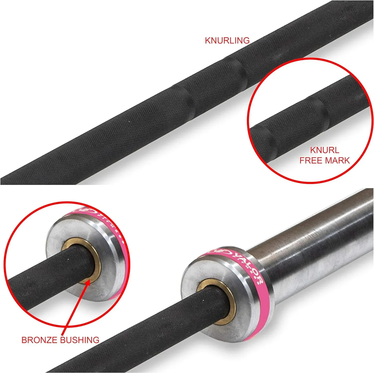 Power Equipment Weightlifting Lbs. Black Barbell - - - - Lifting OB-80W-NB - 80 500 Bearing Olympic Coated- Bench Enhanced Knurl Workout Press Center Spin- 25MM Needle In – Zinc