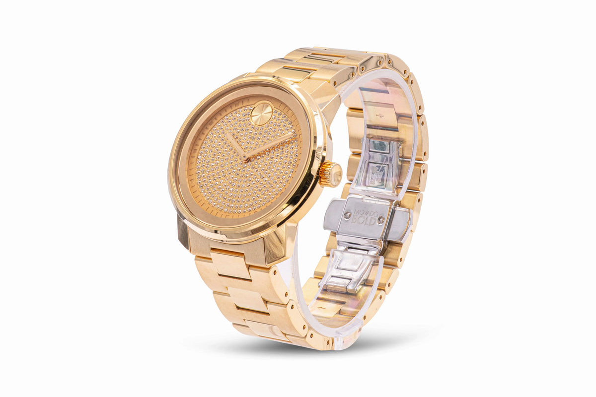 Movado 3600665 Yellow Bold Watch Stainless Mens Gold Ion Steel