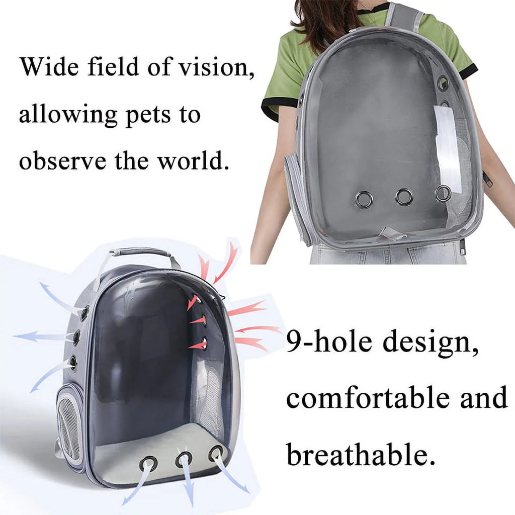 Dog Bunny, Backpack, exterior Travel, Capsule Use- Ventilate Backpack Cats Backpack Bubble Backpack Puppies Bag, Black Cat Pet for and Transparent for Dogs Small Airline-Approved Hiking Carriers