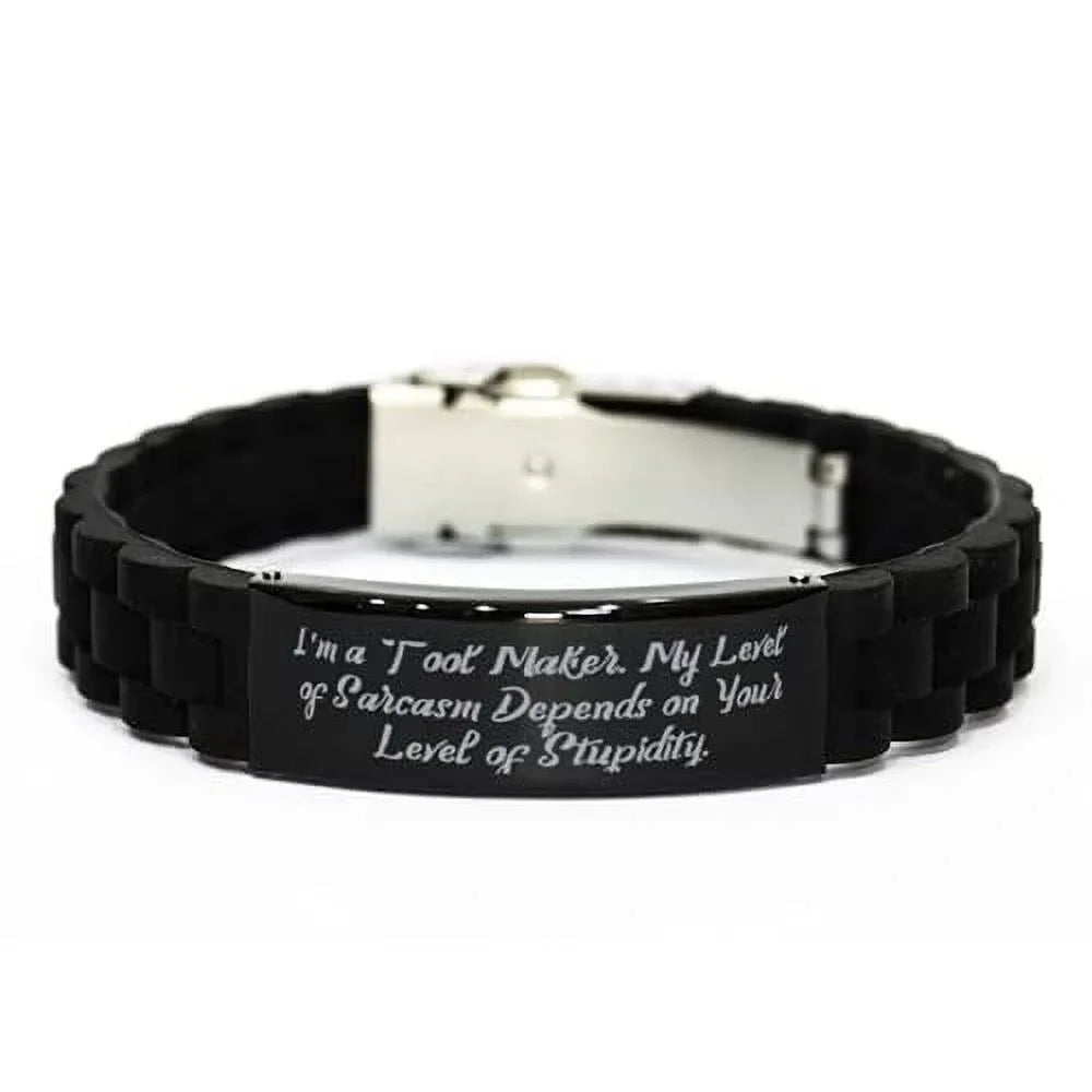 Present Black Men a of. Tool Level for Tool Bracelet, Engraved I'm Clasp My Women Glidelock Useful from Colleagues, Maker Maker. Bracelet