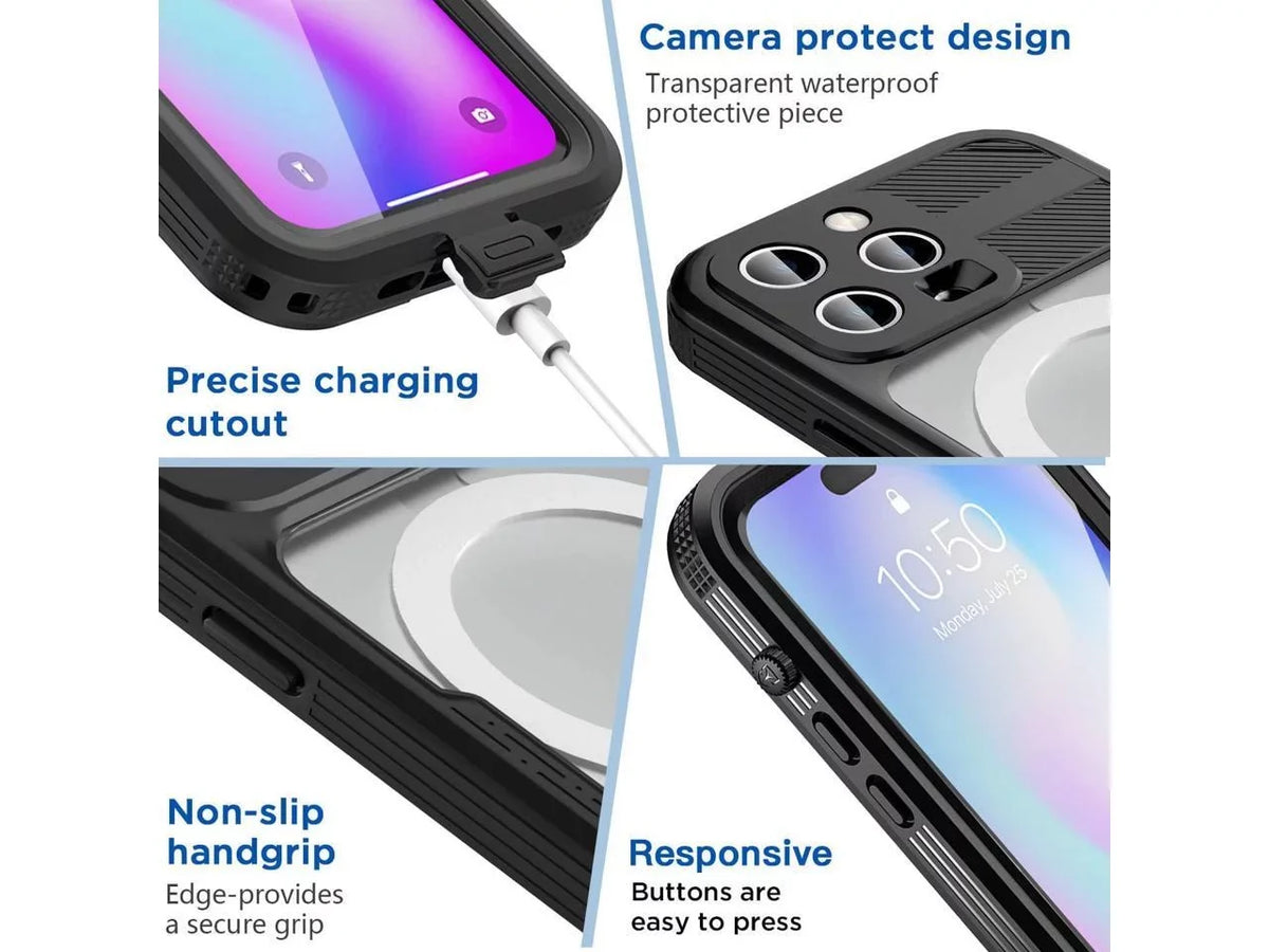 inch, Protection 6.7 Waterproof Case Fully iPhone 14 with Full Snowproof, Pro for Sealed Shockproof MagSafe Body Cover Compatible Underwater Max