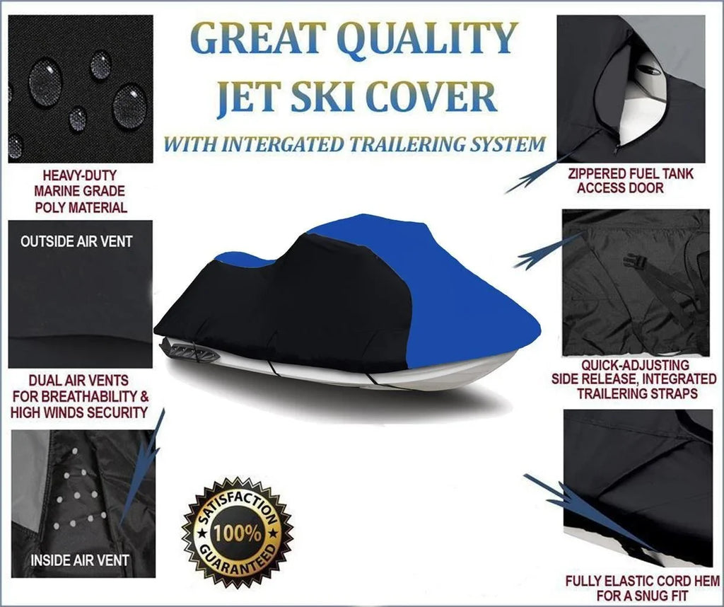 2000 HEAVY-DUTY, I Ski for 1999 / Polaris Trailerable Jet BLUE Cover 2002 BLACK 2001 2001 Cover Compatible Genesis Genesis PWC 2002 600 2004 / DENIER 2003